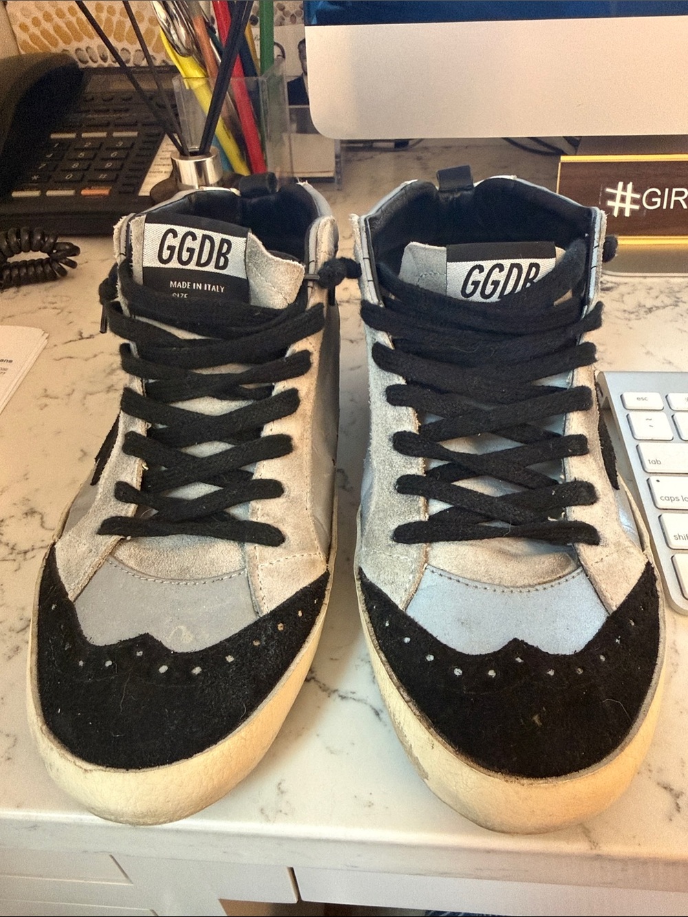 Golden Goose Mid Star Grey and Black